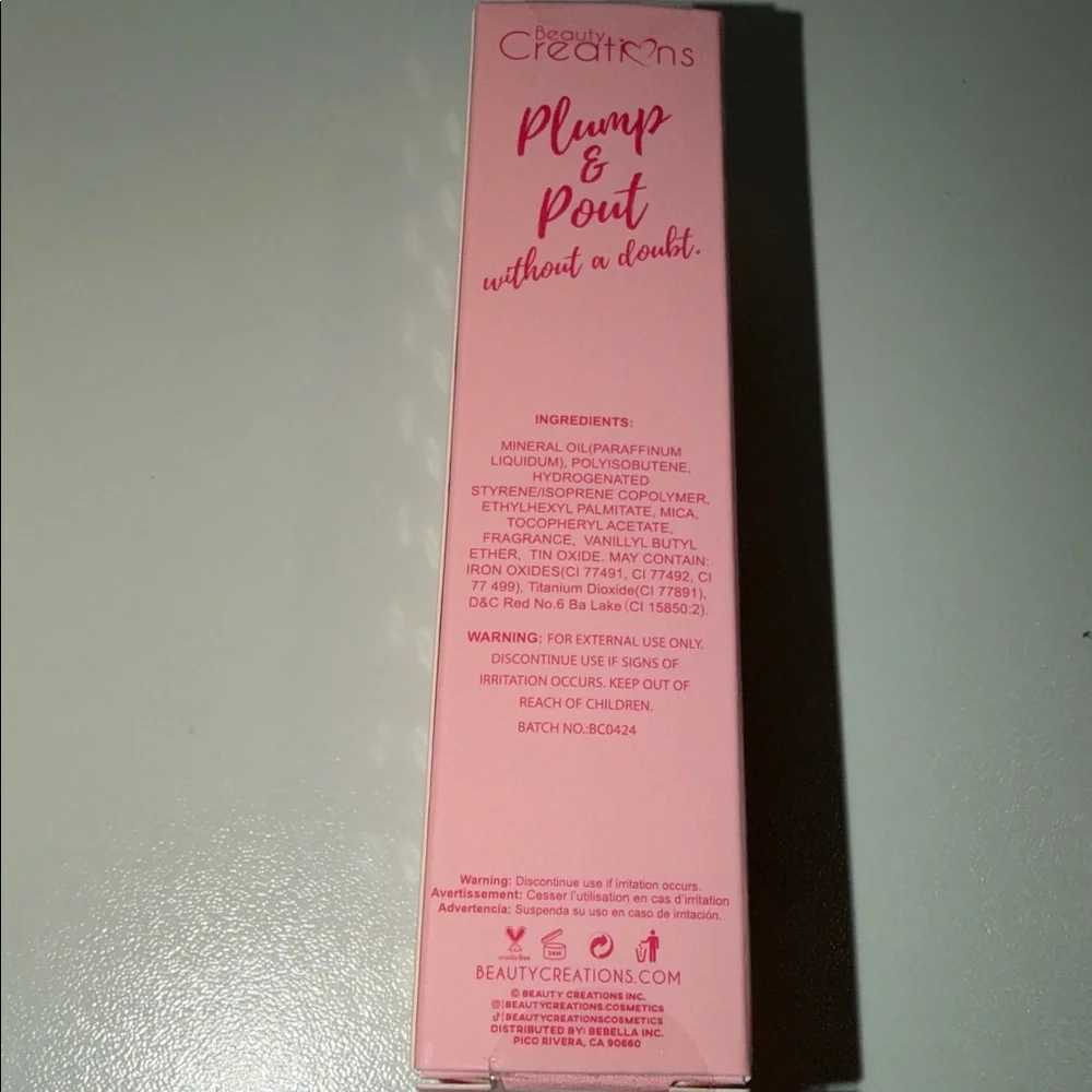 Beauty Creations Plump & Pout Lip plumping booster in blaze NEW